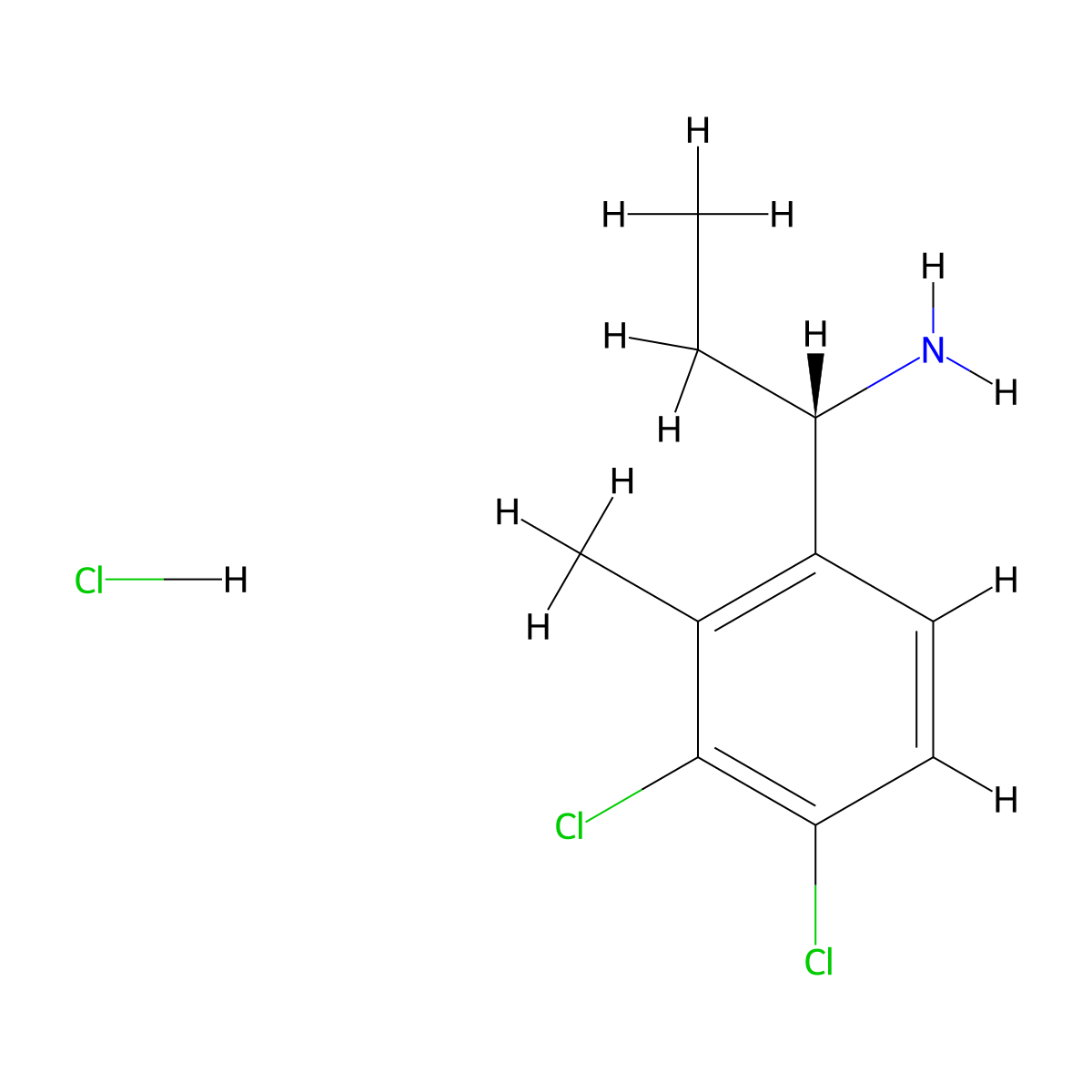 (S)-1-(3,4-Dichloro-2-methylphenyl)propan-1-amine hydrochloride molecular structure, CAS 2703745-75-7