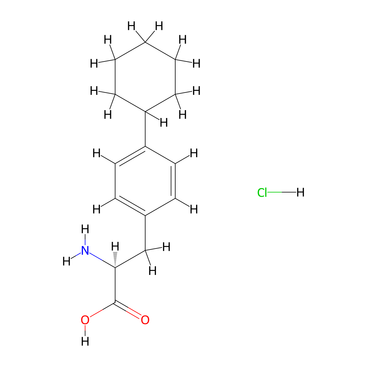 (S)-2-Amino-3-(4-cyclohexylphenyl)propanoic acid hydrochloride molecular structure, CAS 2703745-79-1