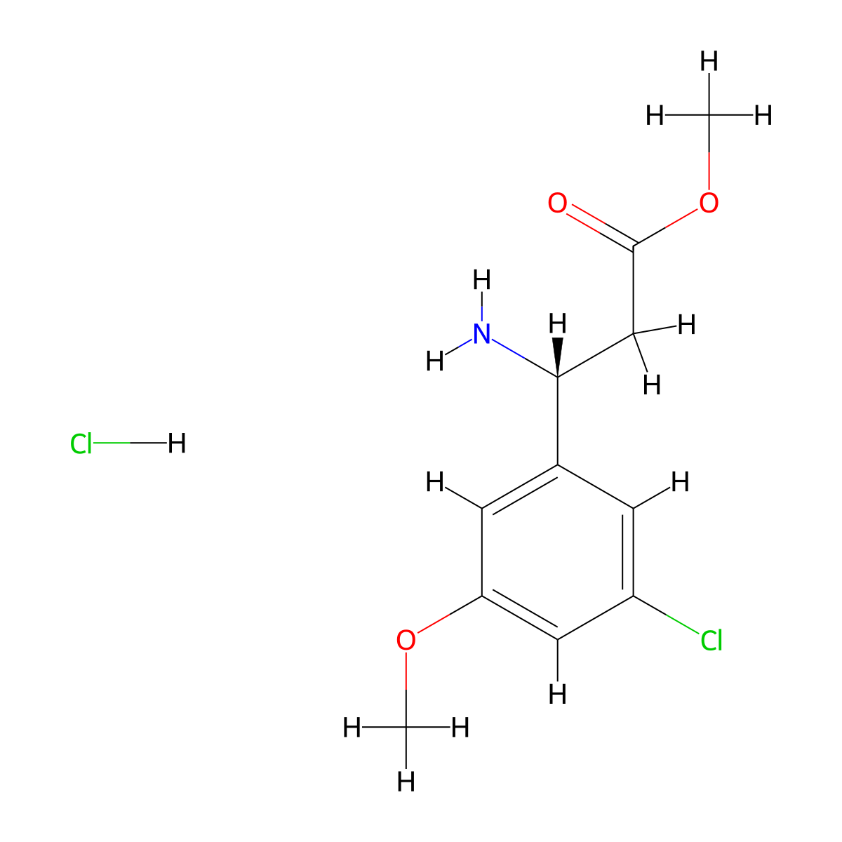 Methyl (R)-3-amino-3-(3-chloro-5-methoxyphenyl)propanoate hydrochloride molecular structure, CAS 2703745-94-0