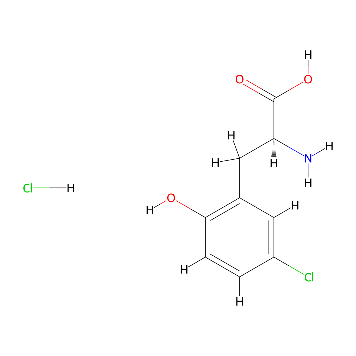 (S)-2-Amino-3-(5-chloro-2-hydroxyphenyl)propanoic acid hydrochloride molecular structure, CAS 2703746-02-3