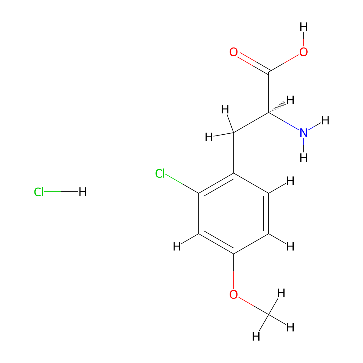 (S)-2-Amino-3-(2-chloro-4-methoxyphenyl)propanoic acid hydrochloride molecular structure, CAS 2703746-15-8