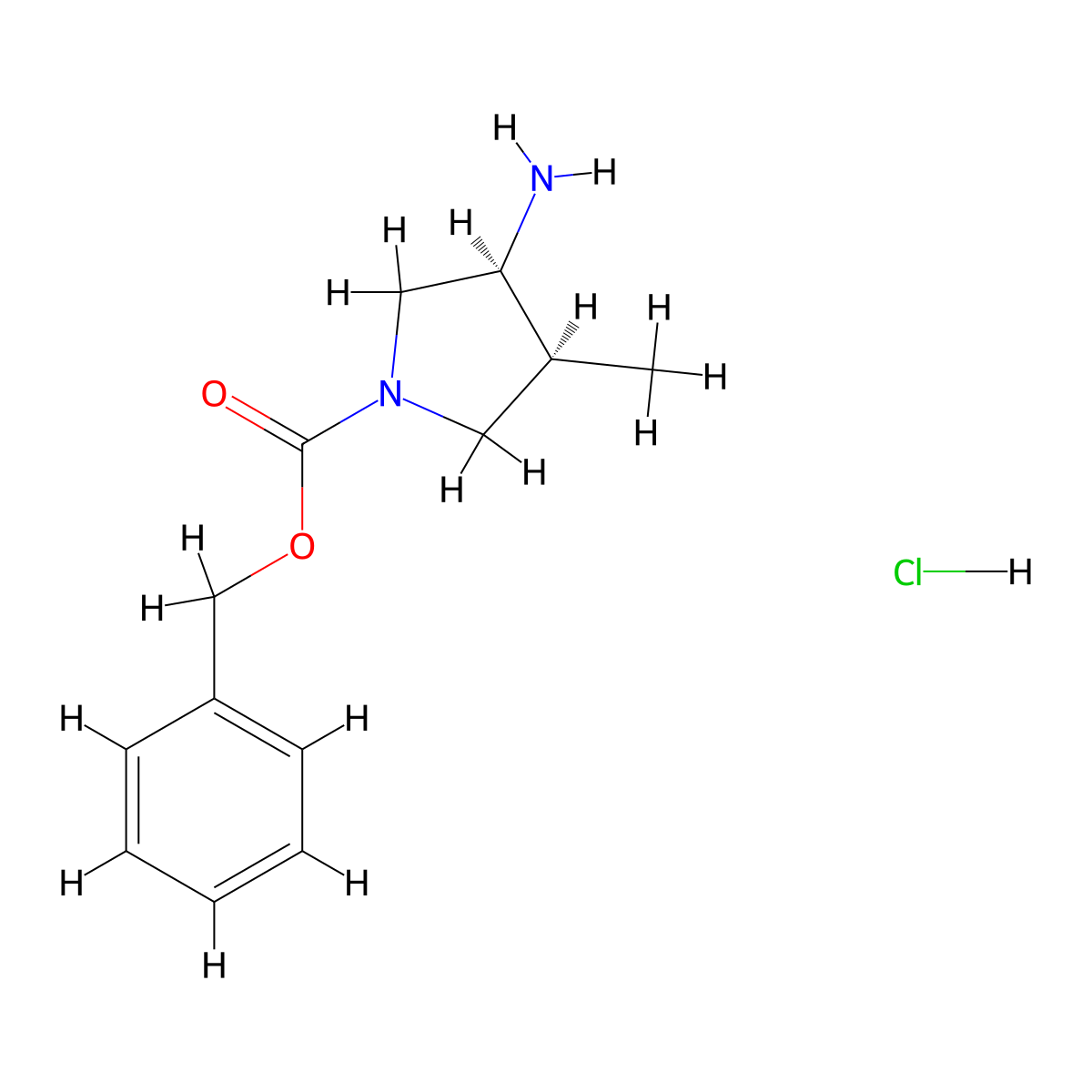 (3S,4S)-Benzyl 3-amino-4-methylpyrrolidine-1-carboxylate hydrochloride molecular structure, CAS 2703746-17-0