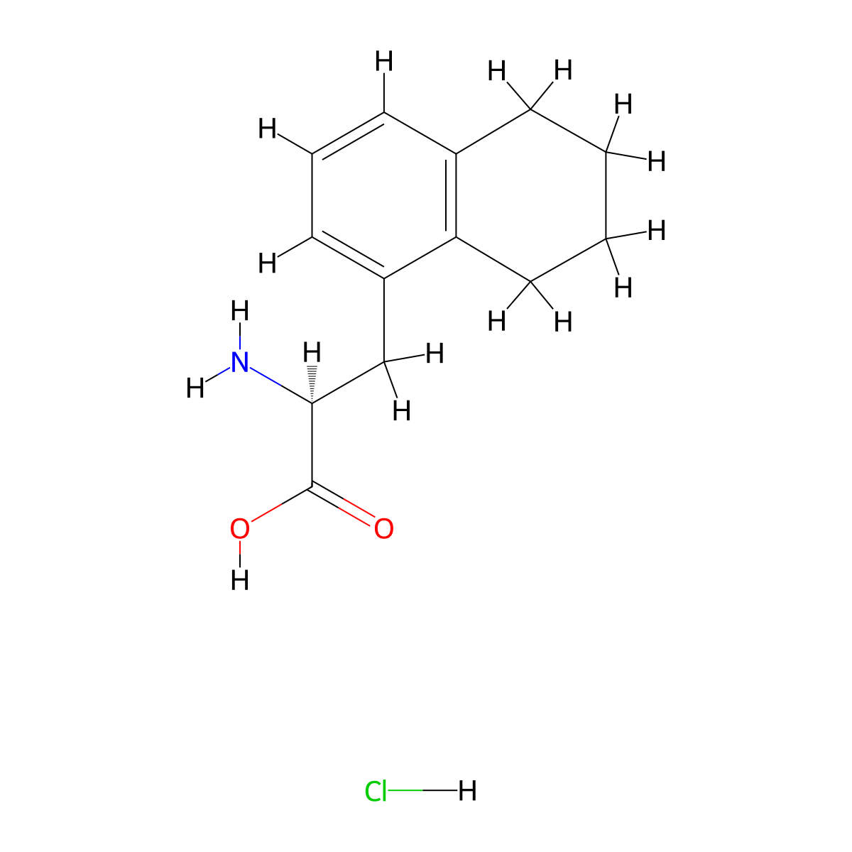 (S)-2-Amino-3-(5,6,7,8-tetrahydronaphthalen-1-yl)propanoic acid hydrochloride molecular structure, CAS 2703746-21-6