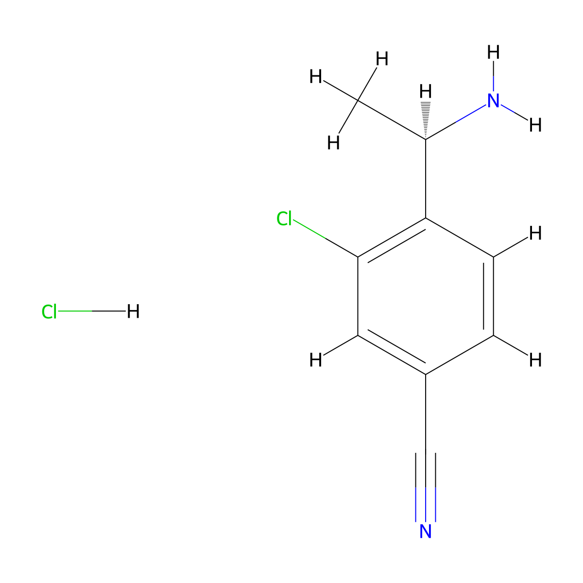 (R)-4-(1-Aminoethyl)-3-chlorobenzonitrile hydrochloride molecular structure, CAS 2703746-26-1
