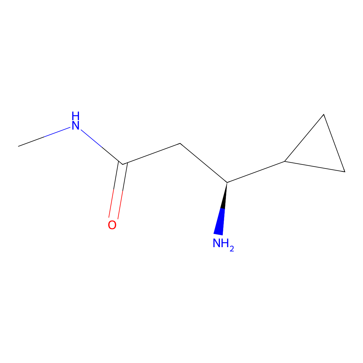 (3S)-3-amino-3-cyclopropyl-N-methylpropanamide molecular structure, CAS 2703748-79-0