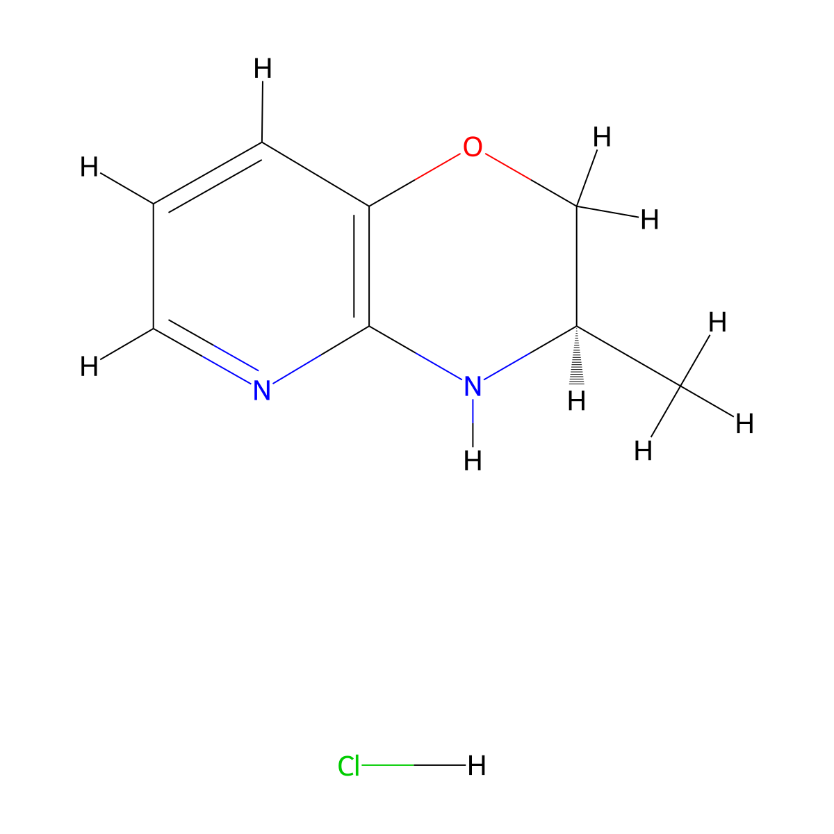 (3R)-3-methyl-2H,3H,4H-pyrido[3,2-b][1,4]oxazine hydrochloride molecular structure, CAS 2703748-90-5