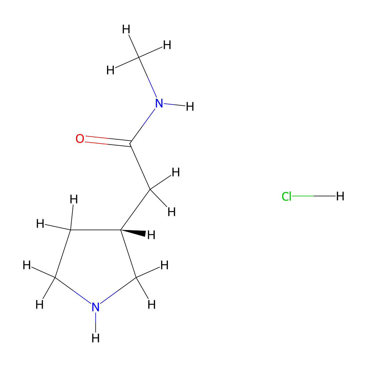 N-methyl-2-[(3R)-pyrrolidin-3-yl]acetamide hydrochloride molecular structure, CAS 2703748-93-8