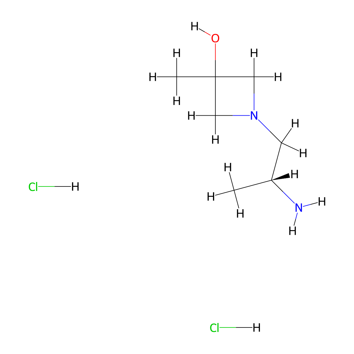 1-[(2R)-2-aminopropyl]-3-methyl-azetidin-3-ol;dihydrochloride molecular structure, CAS 2703748-98-3