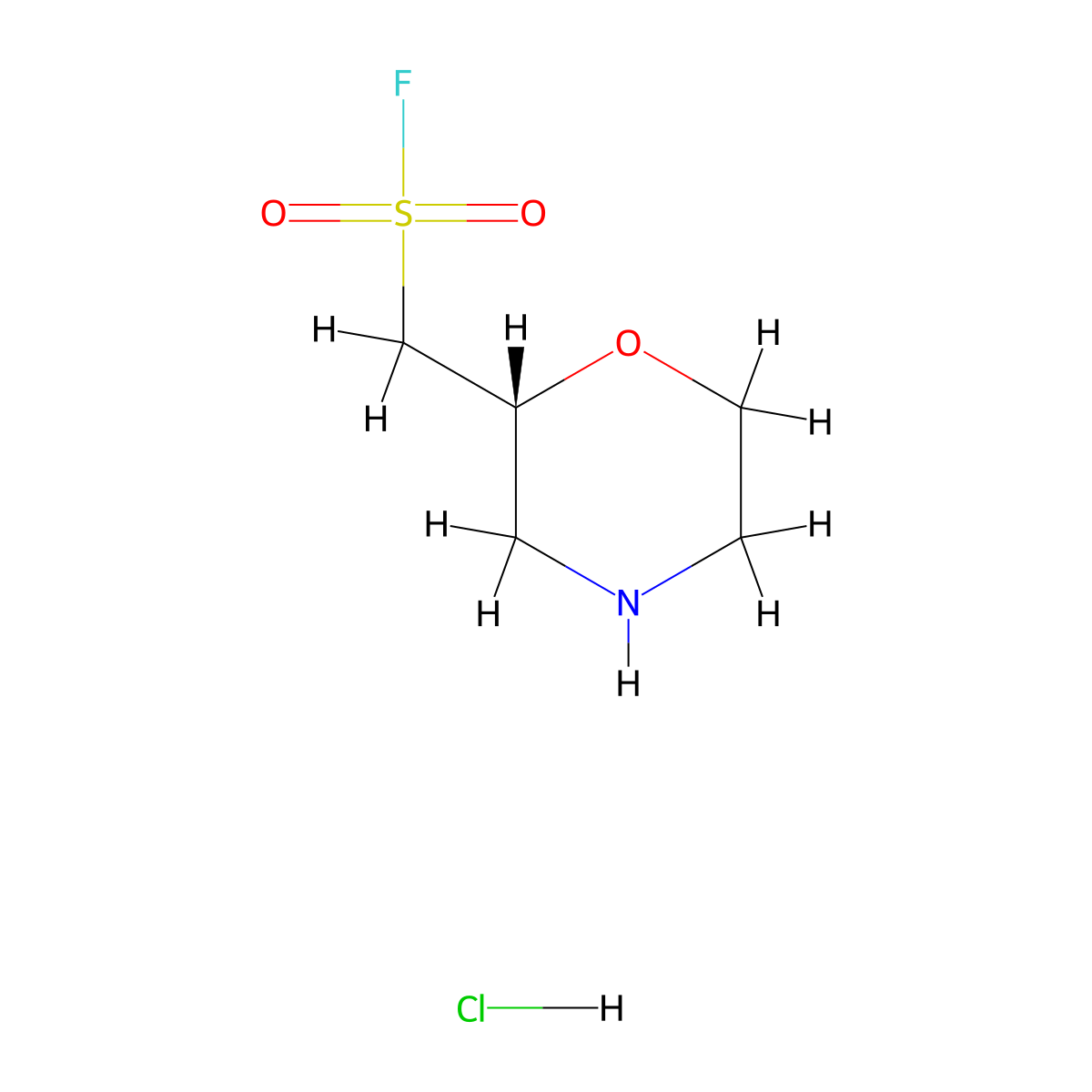 [(2R)-morpholin-2-yl]methanesulfonyl fluoride hydrochloride molecular structure, CAS 2703749-00-0