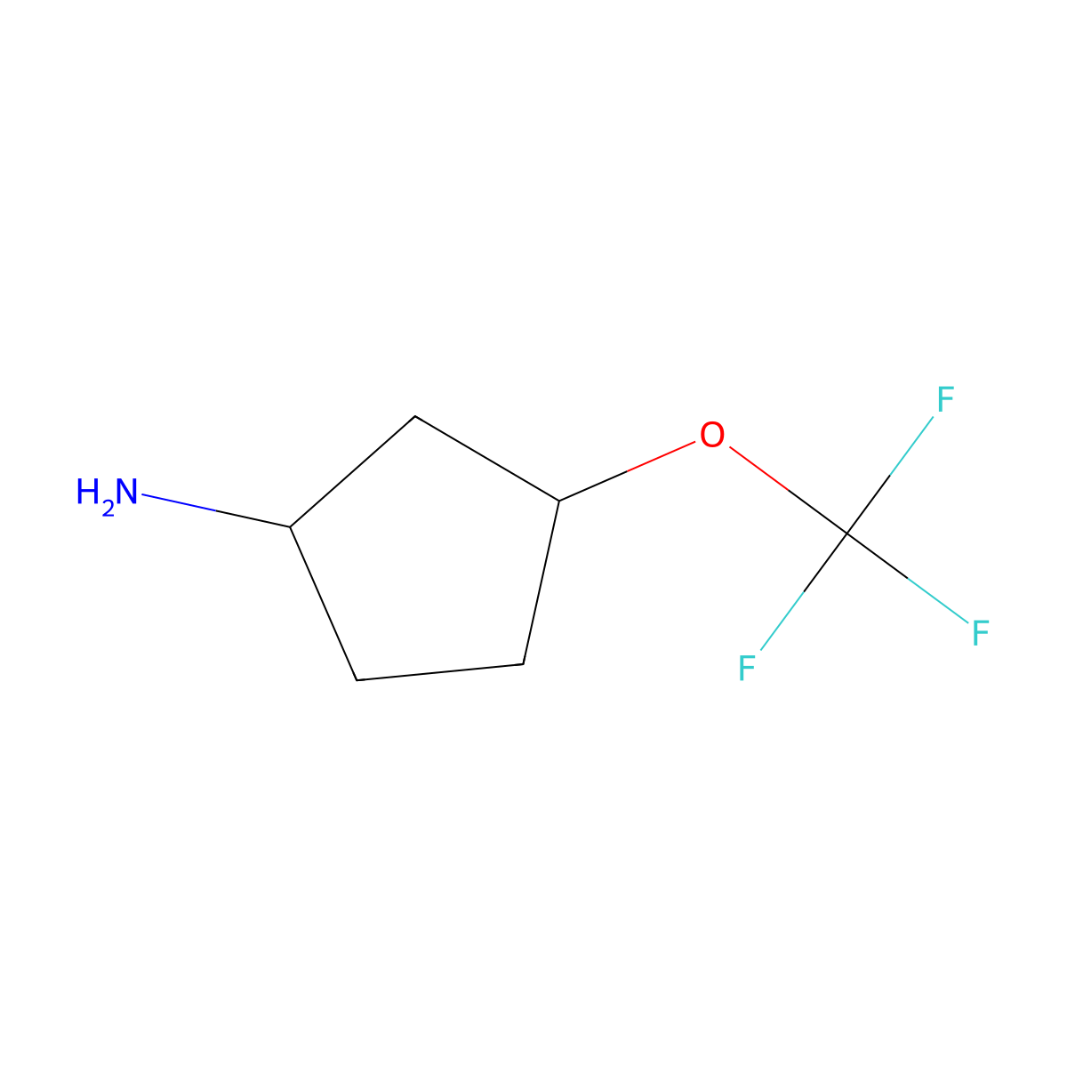 (1S,3R)-3-(trifluoromethoxy)cyclopentan-1-amine molecular structure, CAS 2703749-03-3
