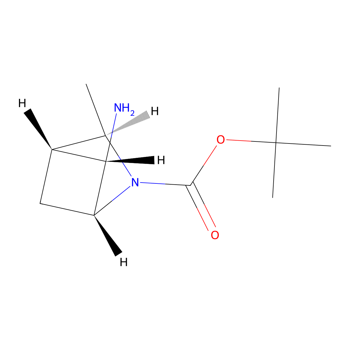 rac-tert-butyl (1R,3R,4S,5S)-5-amino-3-methyl-2-azabicyclo[2.1.1]hexane-2-carboxylate molecular structure, CAS 2703749-16-8