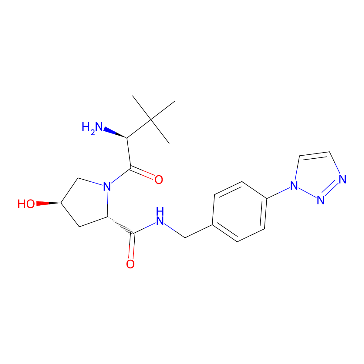 (2S,4R)-N-(4-(1H-1,2,3-Triazol-1-yl)benzyl)-1-((S)-2-amino-3,3-dimethylbutanoyl)-4-hydroxypyrrolidine-2-carboxamide molecular structure, CAS 2703749-17-9