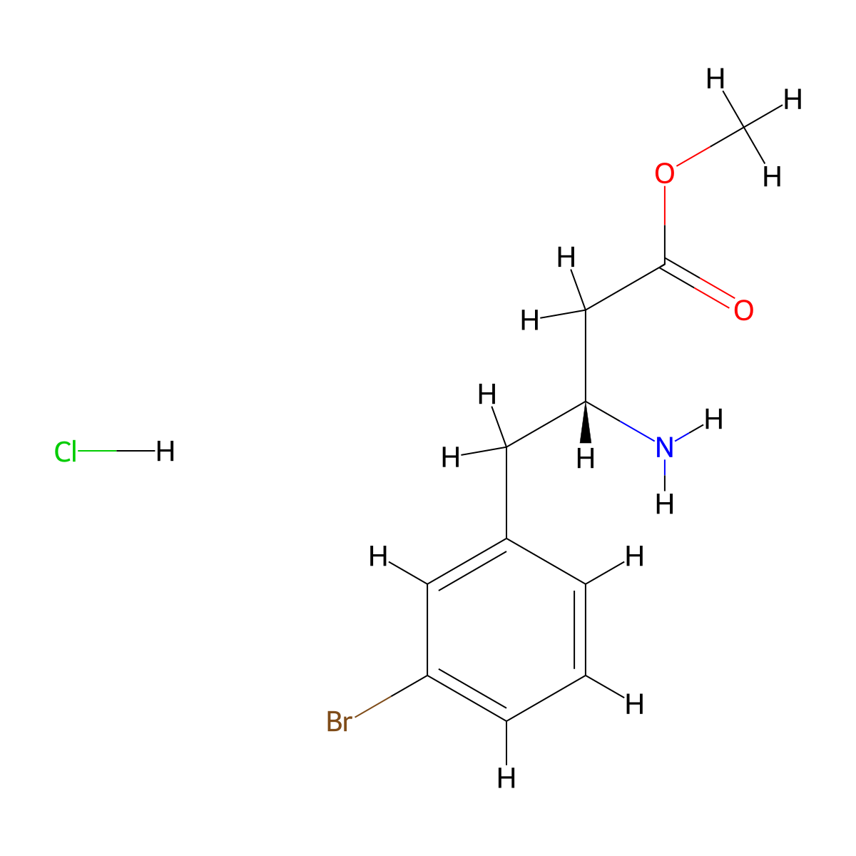 methyl(3R)-3-amino-4-(3-bromophenyl)butanoatehydrochloride molecular structure, CAS 2703749-25-9