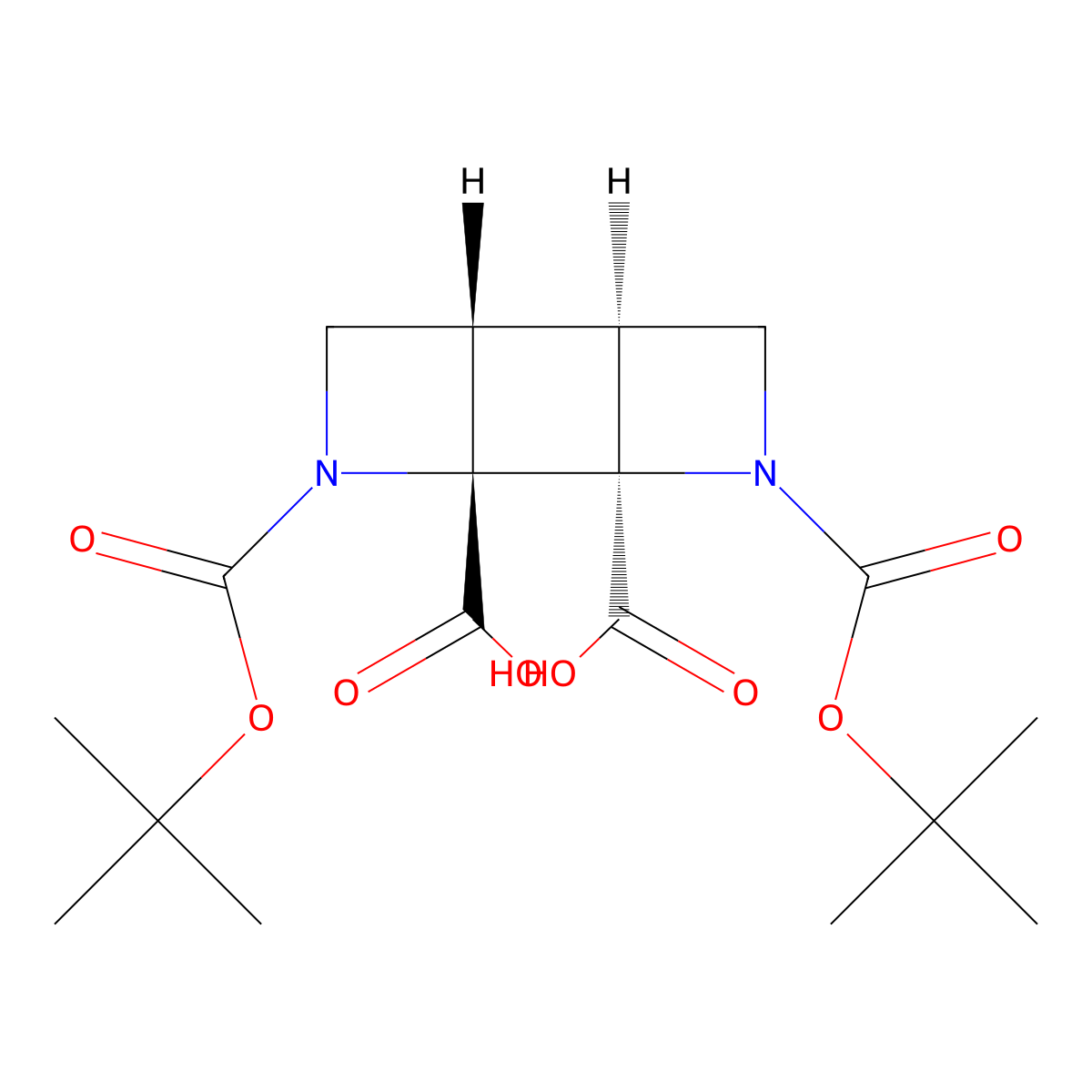 rac-(1R,2R,5S,6S)-3,8-bis[(tert-butoxy)carbonyl]-3,8-diazatricyclo[4.2.0.0,2,5]octane-1,2-dicarboxylic acid molecular structure, CAS 2703749-26-0