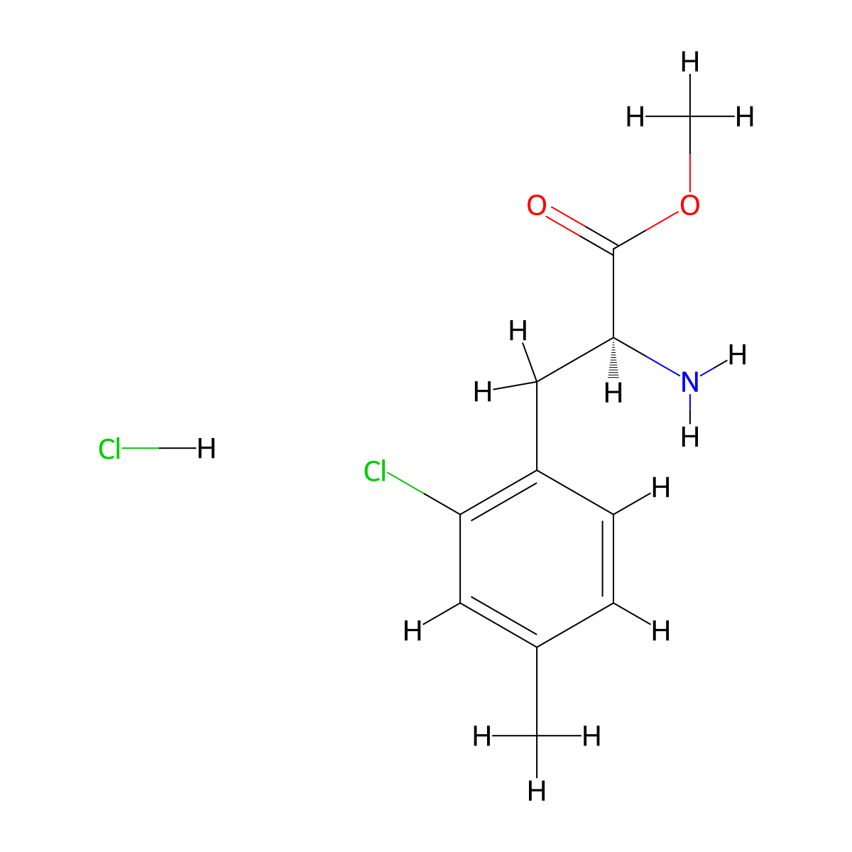 methyl (2S)-2-amino-3-(2-chloro-4-methylphenyl)propanoate hydrochloride molecular structure, CAS 2703749-27-1