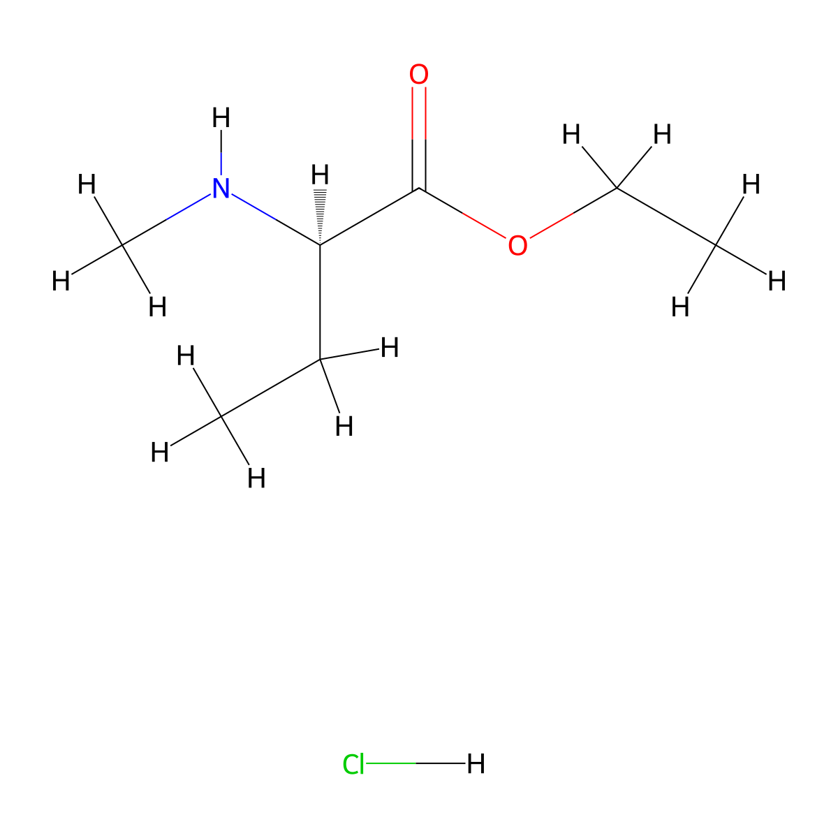 ethyl (2R)-2-(methylamino)butanoate hydrochloride molecular structure, CAS 2703749-30-6