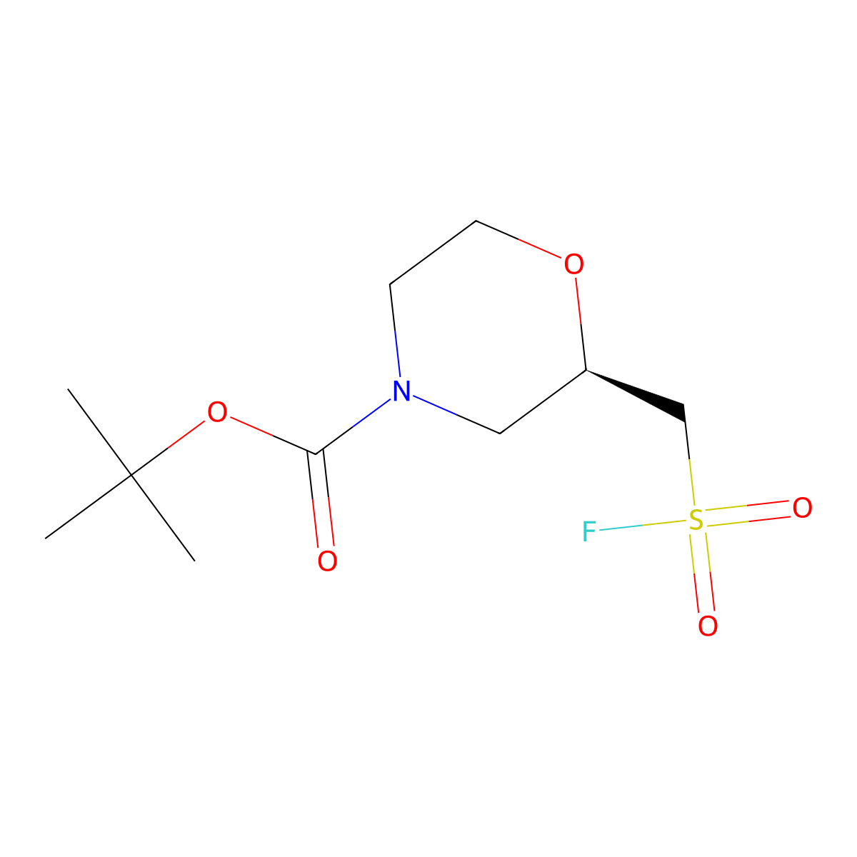 tert-butyl (2R)-2-[(fluorosulfonyl)methyl]morpholine-4-carboxylate molecular structure, CAS 2703749-35-1