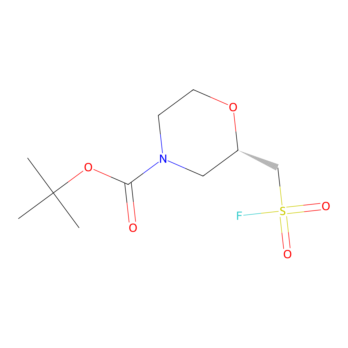 tert-butyl (2S)-2-[(fluorosulfonyl)methyl]morpholine-4-carboxylate molecular structure, CAS 2703749-39-5