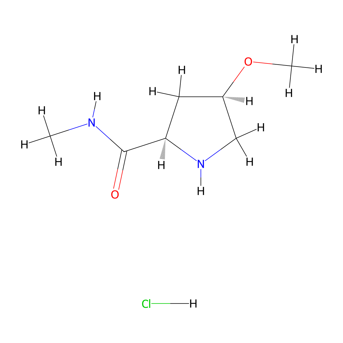 (2R,4R)-4-methoxy-N-methylpyrrolidine-2-carboxamide hydrochloride molecular structure, CAS 2703749-48-6