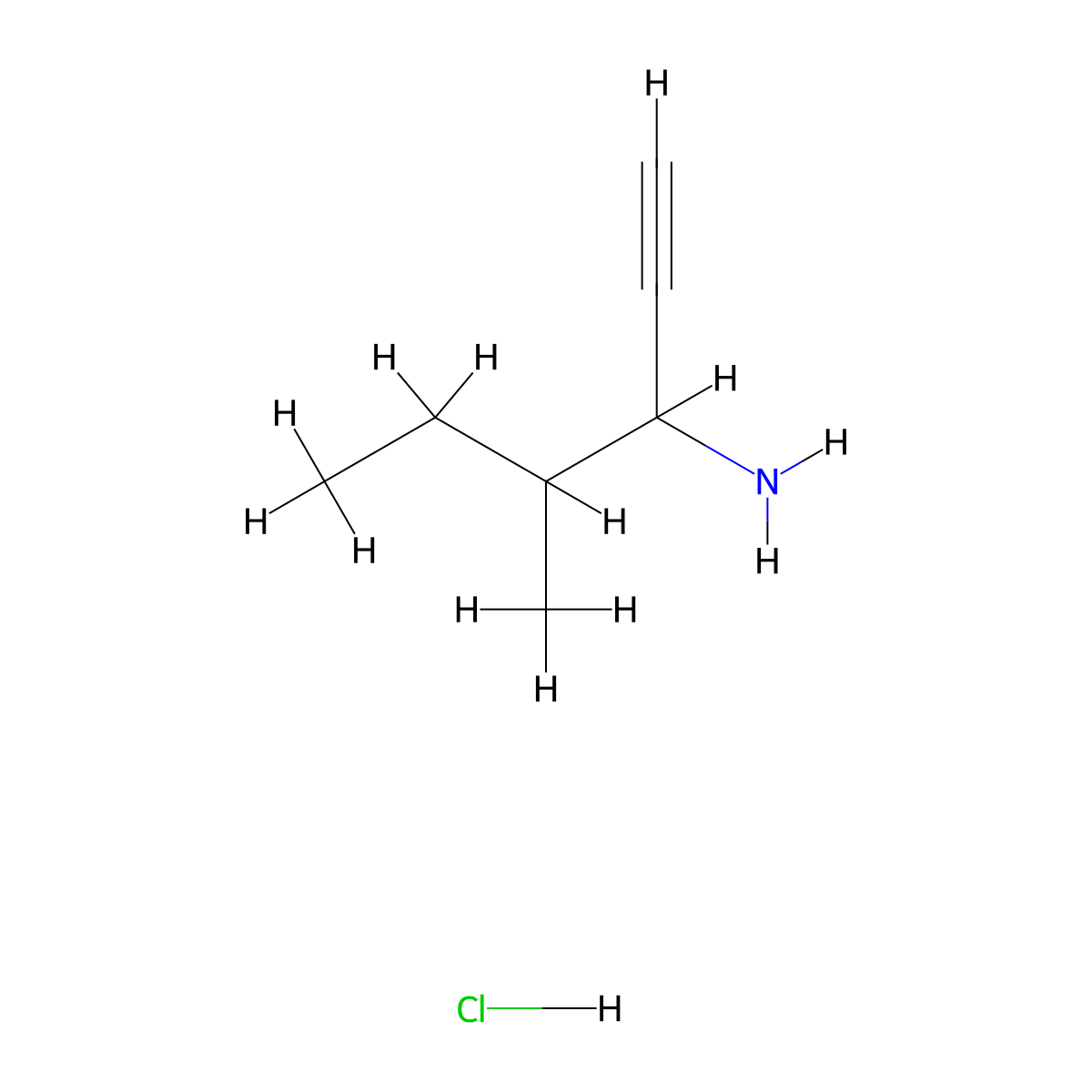 4-Methylhex-1-yn-3-amine hydrochloride molecular structure, CAS 2703752-14-9