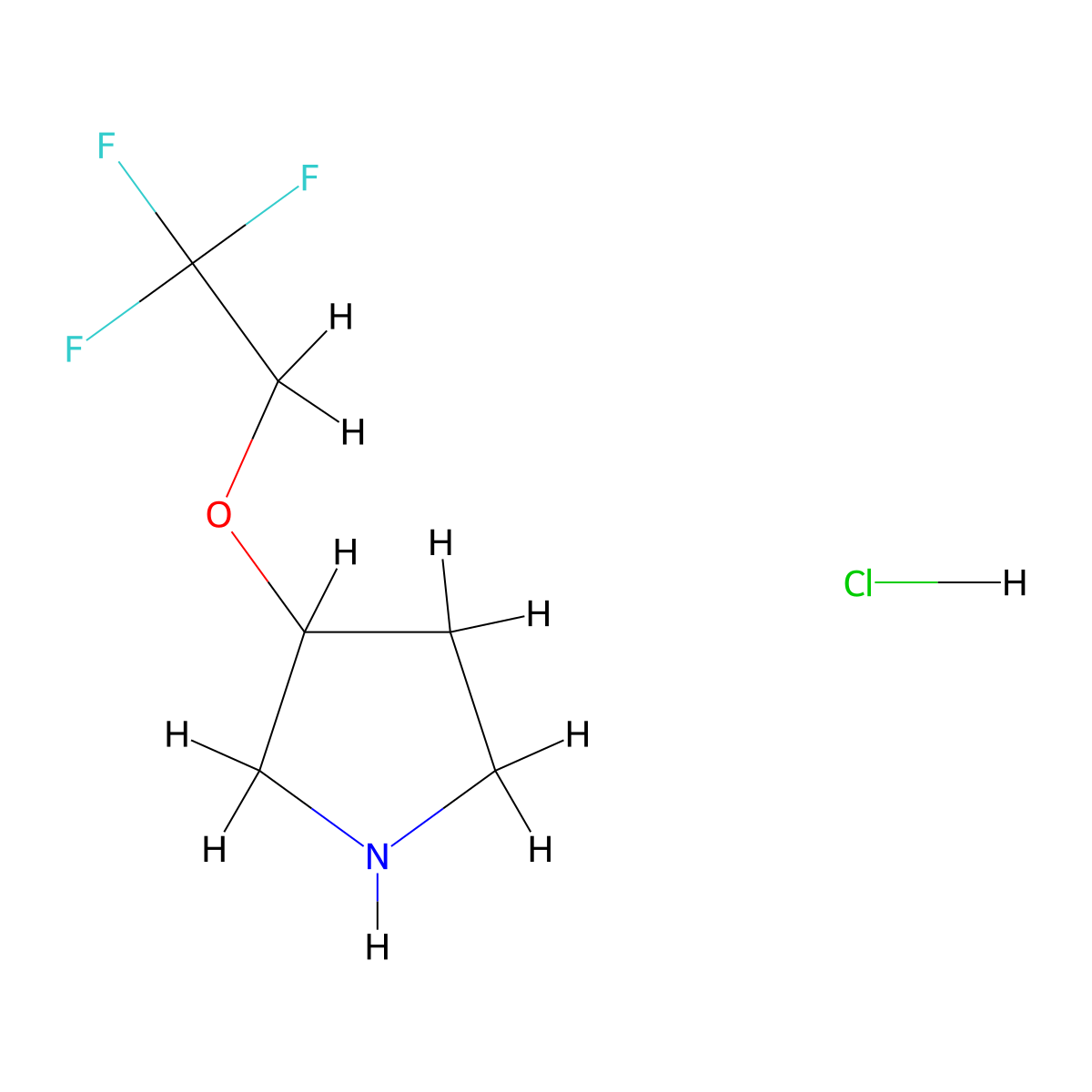 3-(2,2,2-Trifluoroethoxy)pyrrolidine hydrochloride molecular structure, CAS 2703752-17-2