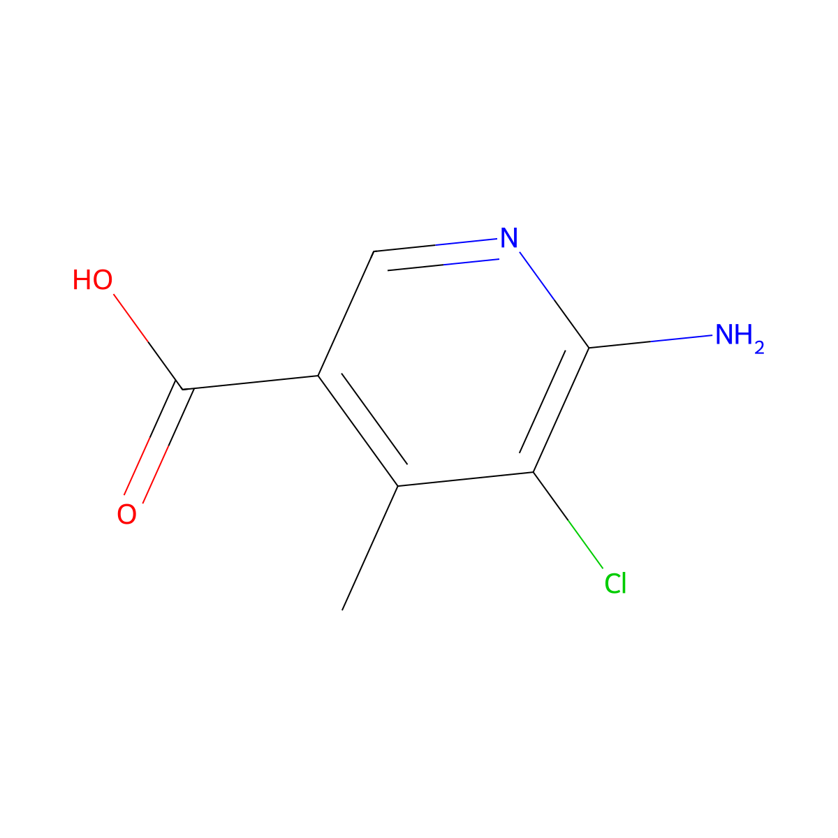 6-Amino-5-chloro-4-methylpyridine-3-carboxylic acid molecular structure, CAS 2703752-25-2