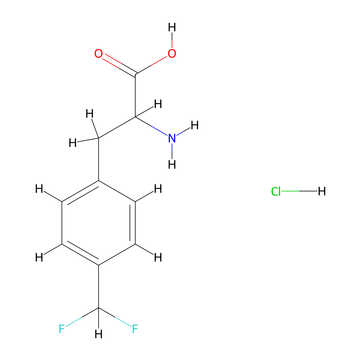 2-Amino-3-[4-(difluoromethyl)phenyl]propanoic acid hydrochloride molecular structure, CAS 2703752-26-3