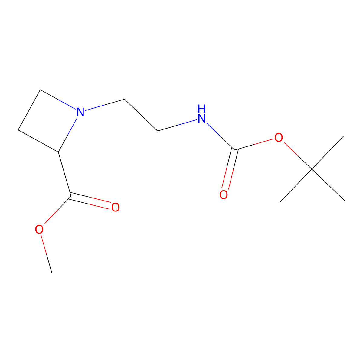 1-(2-tert-Butoxycarbonylamino-ethyl)-azetidine-2-carboxylic acid methyl ester molecular structure, CAS 2703752-29-6