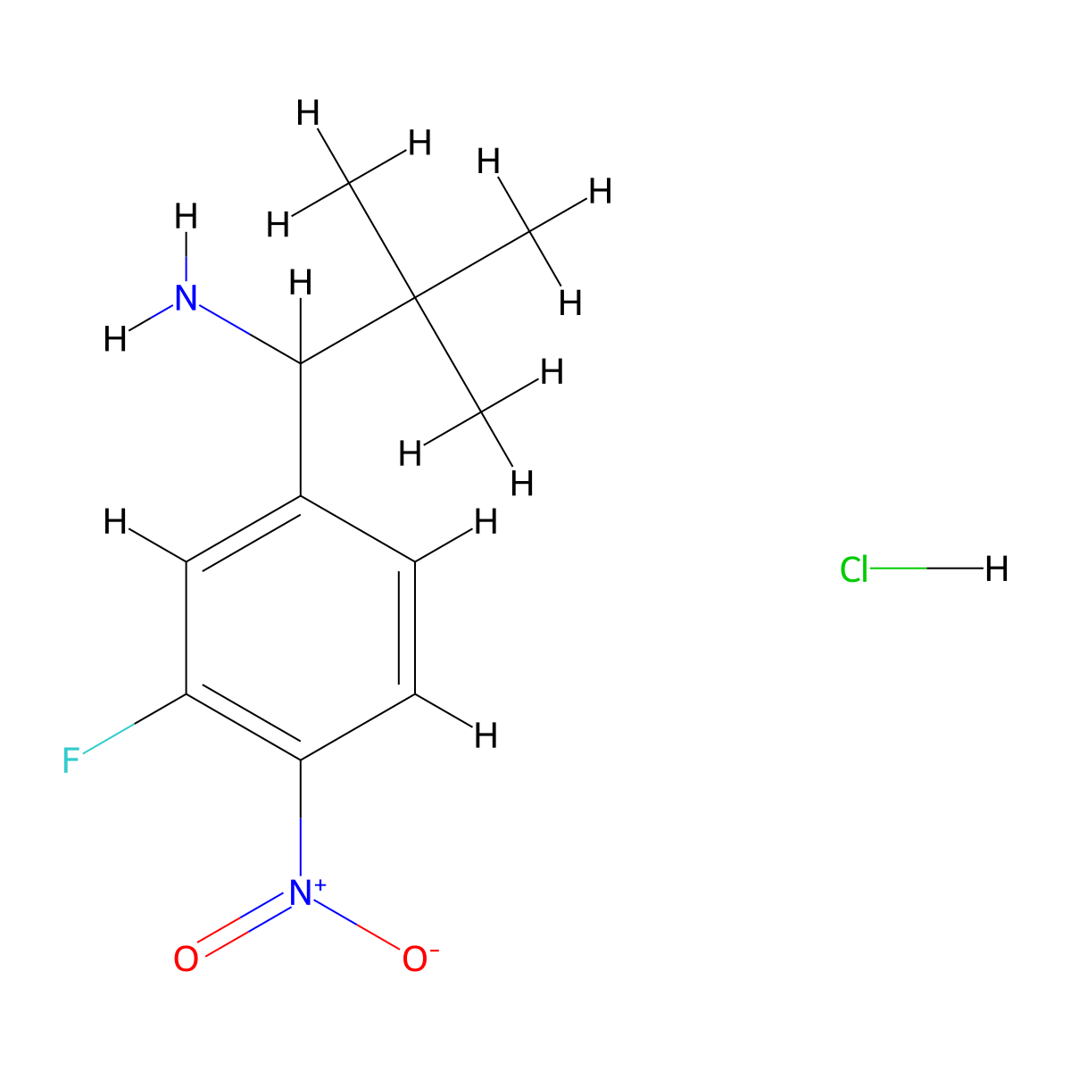 1-(3-Fluoro-4-nitrophenyl)-2,2-dimethylpropan-1-amine hydrochloride molecular structure, CAS 2703752-48-9