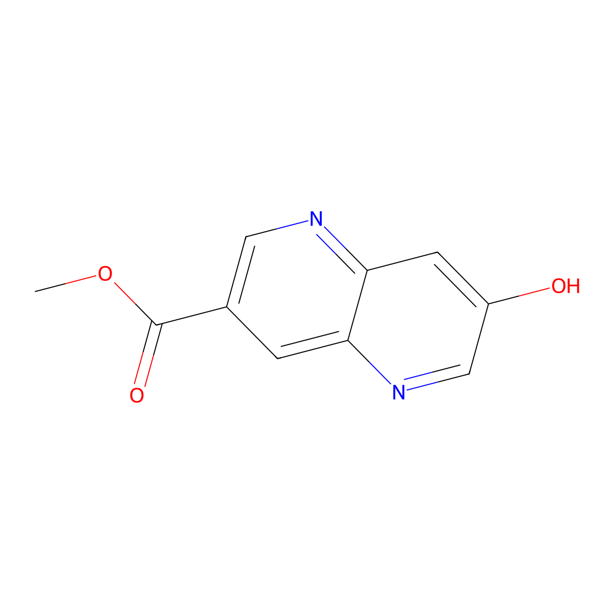 Methyl 7-hydroxy-1,5-naphthyridine-3-carboxylate molecular structure, CAS 2703752-59-2