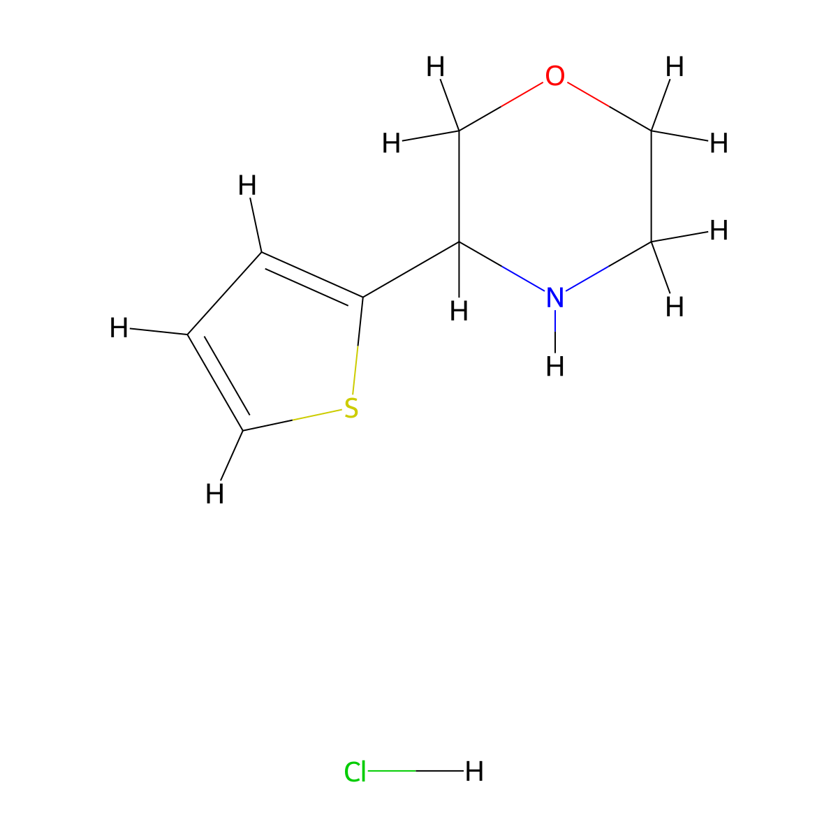 3-(Thiophen-2-yl)morpholine hydrochloride molecular structure, CAS 2703752-63-8