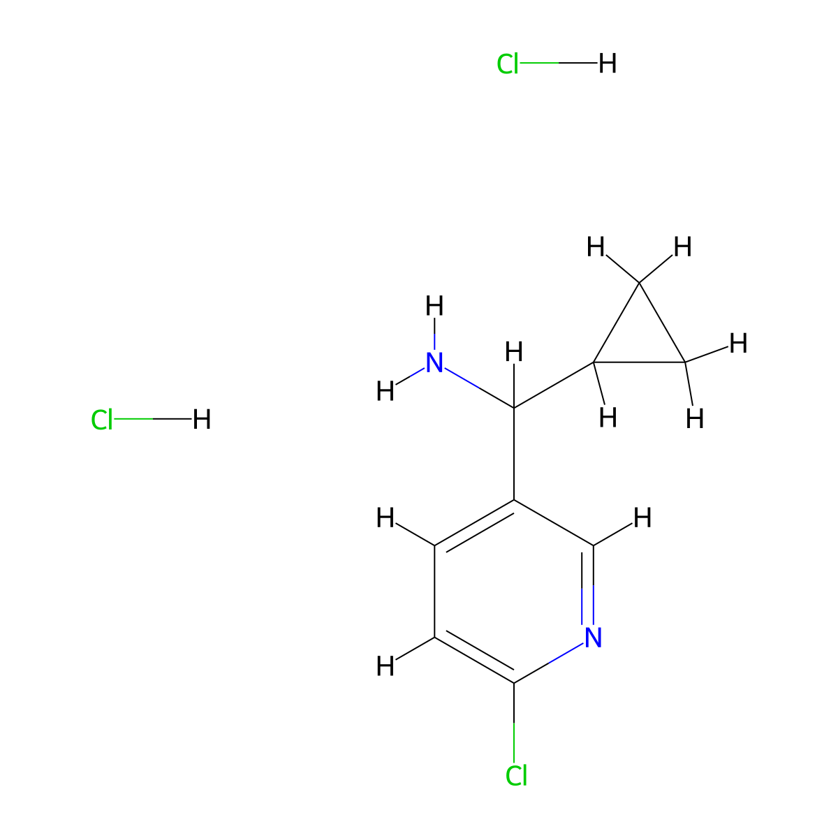 (6-Chloropyridin-3-yl)(cyclopropyl)methanamine dihydrochloride molecular structure, CAS 2703752-64-9