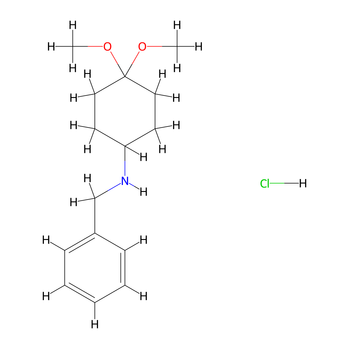 Benzyl-(4,4-dimethoxy-cyclohexyl)-amine HCl molecular structure, CAS 2703752-76-3