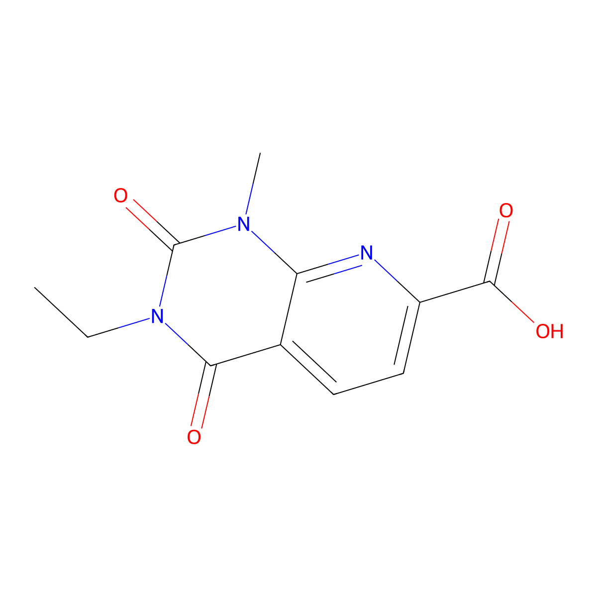 3-ethyl-1-methyl-2,4-dioxo-1H,2H,3H,4H-pyrido[2,3-d]pyrimidine-7-carboxylic acid molecular structure, CAS 2703752-77-4