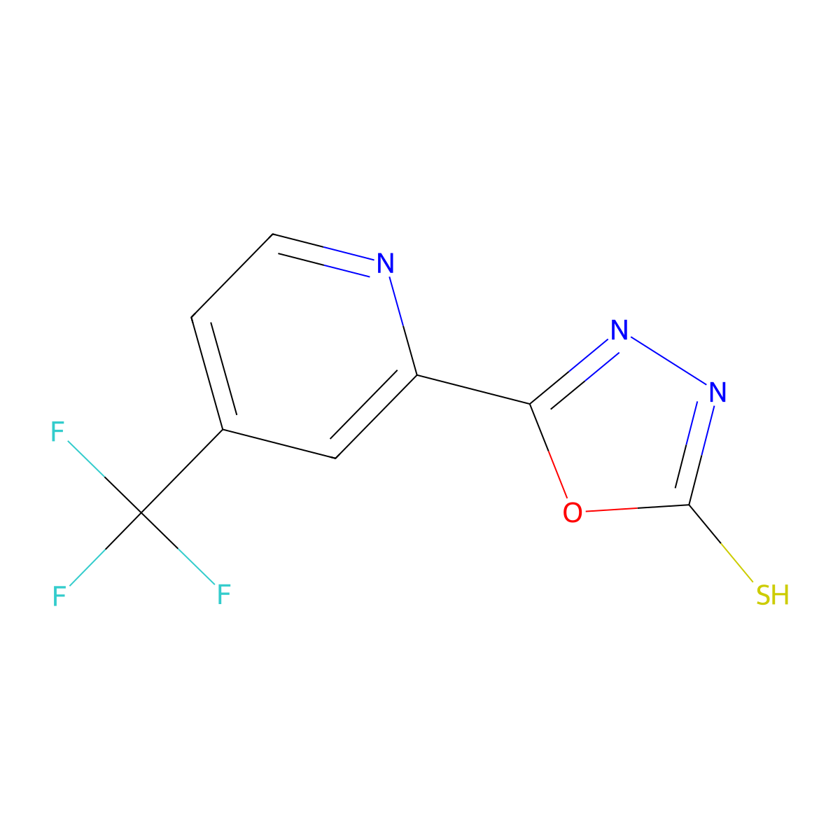 5-(4-Trifluoromethylpyridin-2-yl)-[1,3,4]oxadiazole-2-thiol molecular structure, CAS 2703752-79-6