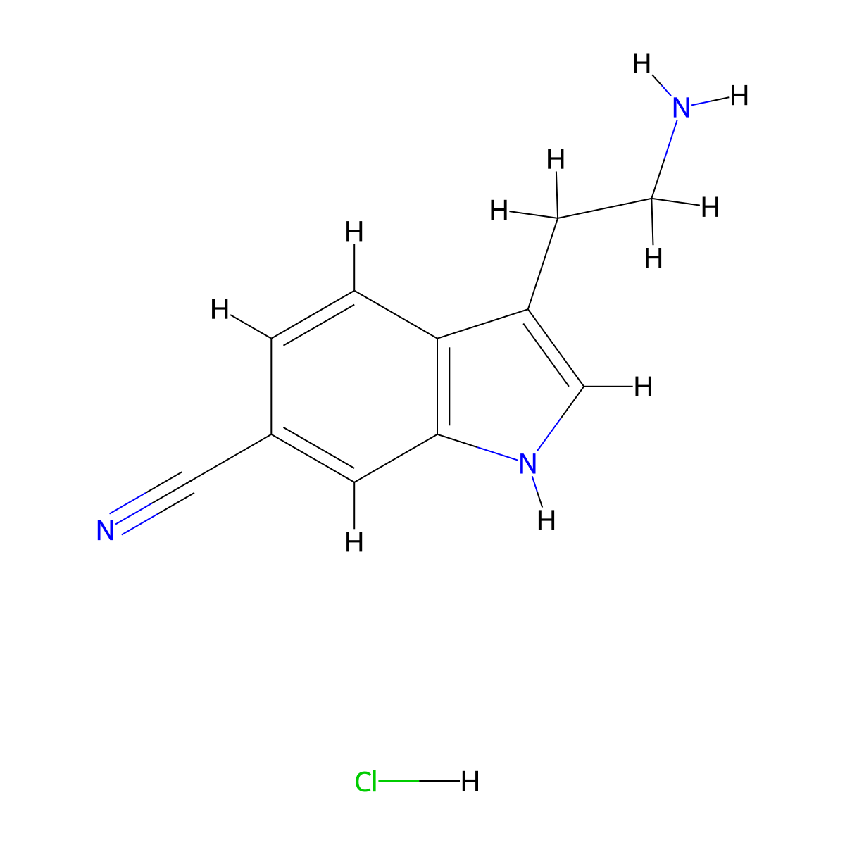 3-(2-Aminoethyl)-1H-indole-6-carbonitrile hydrochloride molecular structure, CAS 2703752-80-9