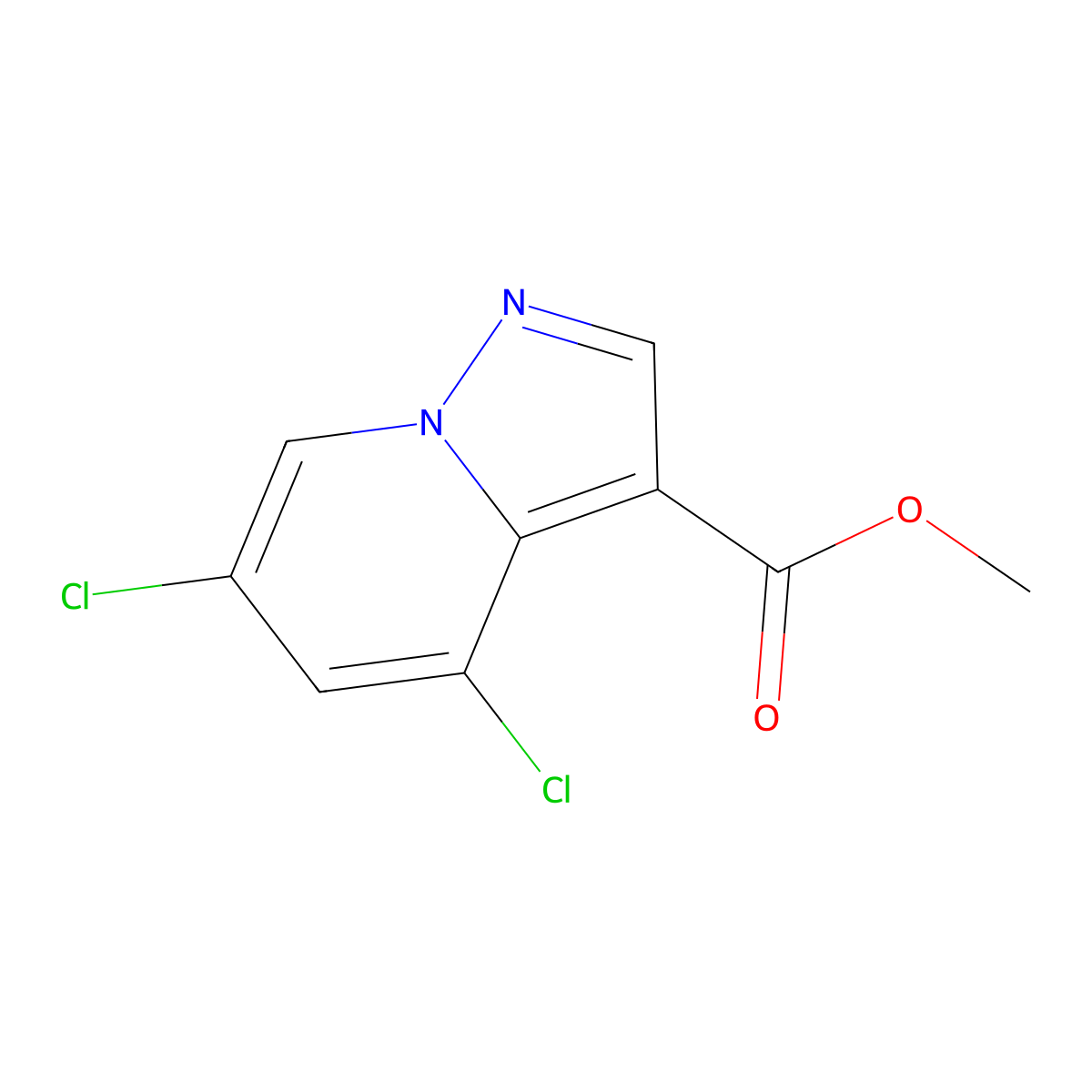 Methyl 4,6-dichloropyrazolo[1,5-a]pyridine-3-carboxylate molecular structure, CAS 2703752-88-7