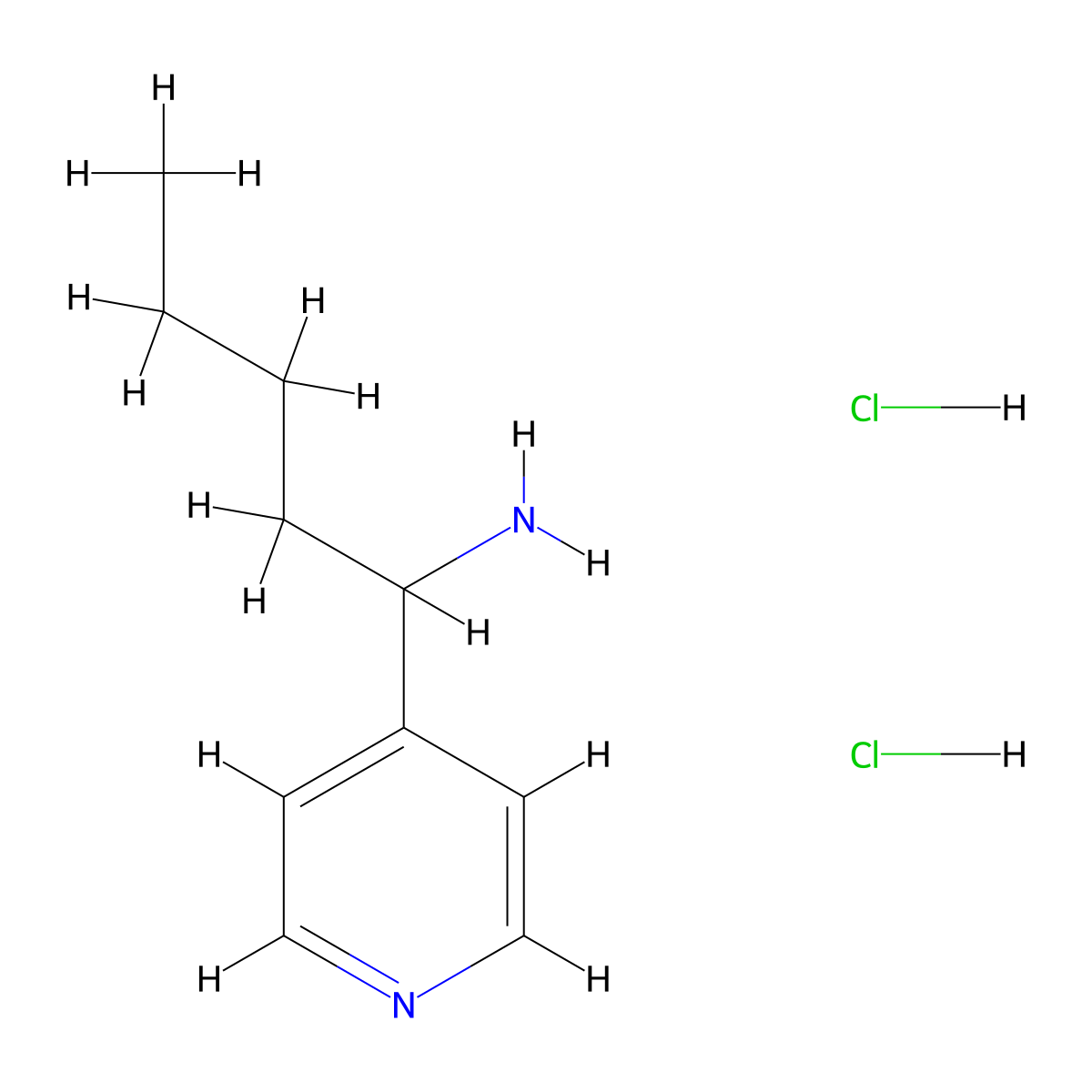 1-(Pyridin-4-yl)pentan-1-amine dihydrochloride molecular structure, CAS 2703752-89-8