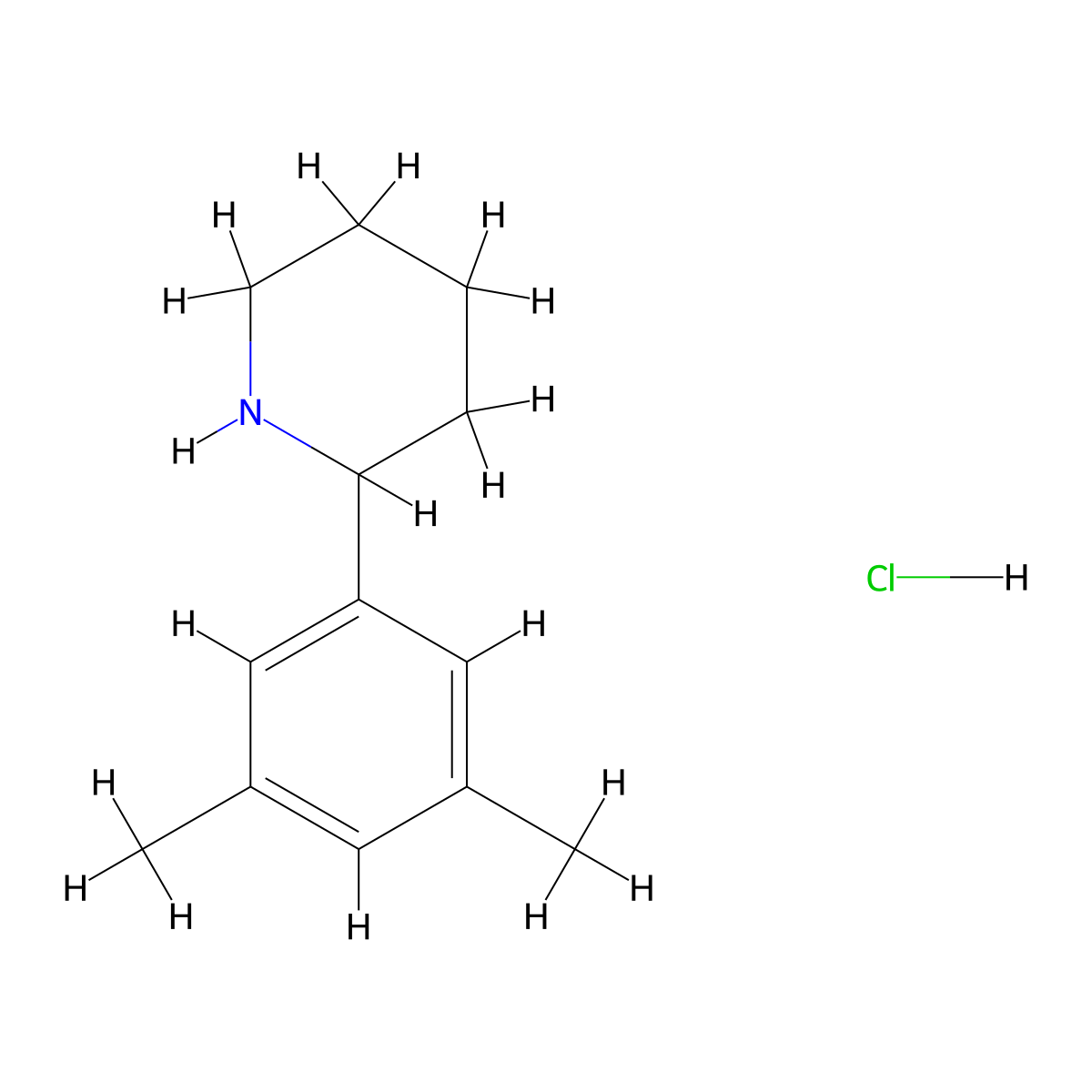 2-(3,5-Dimethylphenyl)piperidine hydrochloride molecular structure, CAS 2703752-94-5