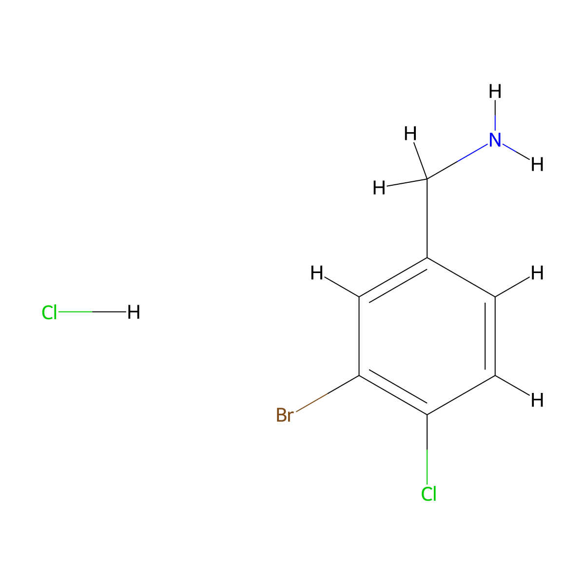 (3-Bromo-4-chlorophenyl)methanamine hydrochloride molecular structure, CAS 2703756-37-8