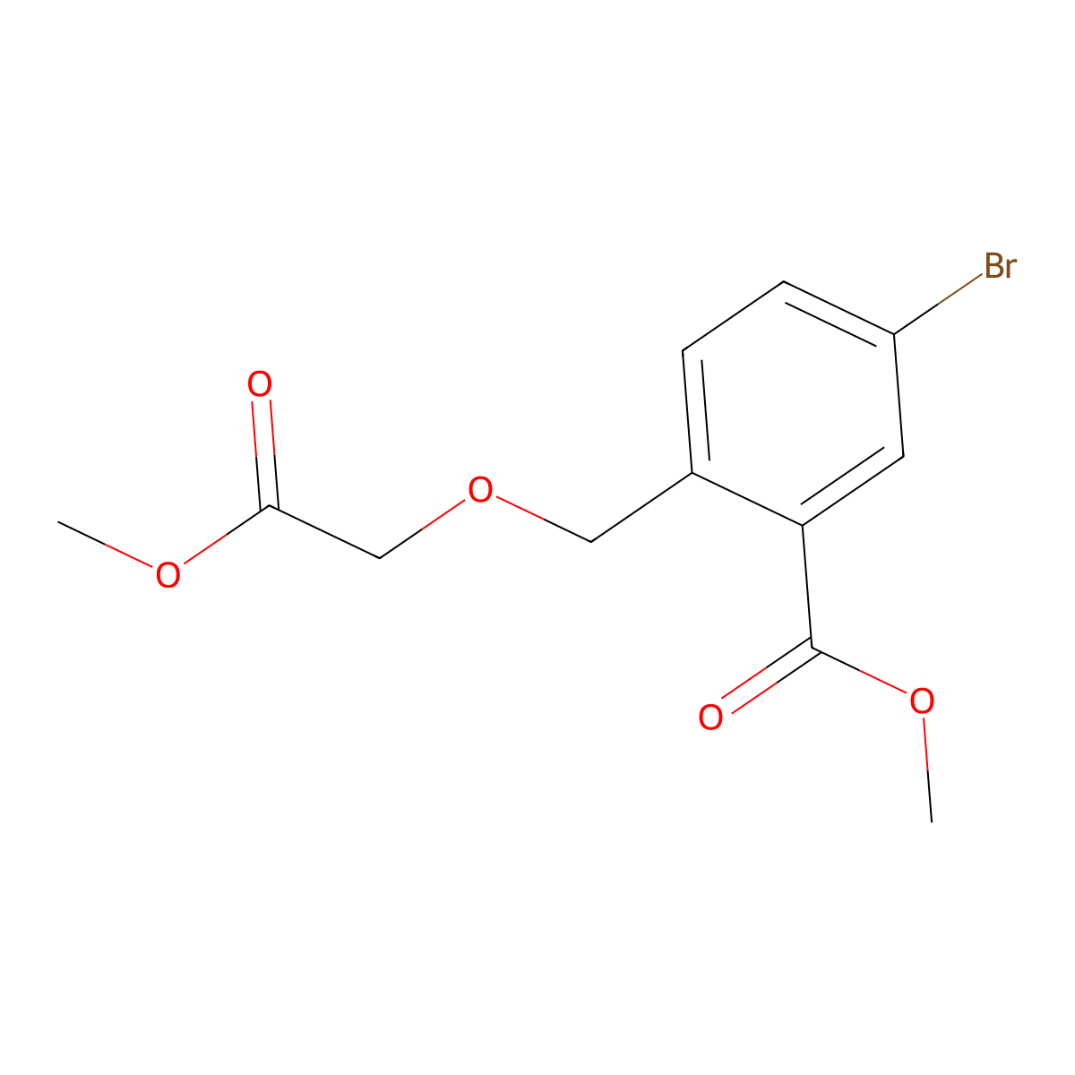 Methyl 5-bromo-2-((2-methoxy-2-oxoethoxy)methyl)benzoate molecular structure, CAS 2703756-39-0