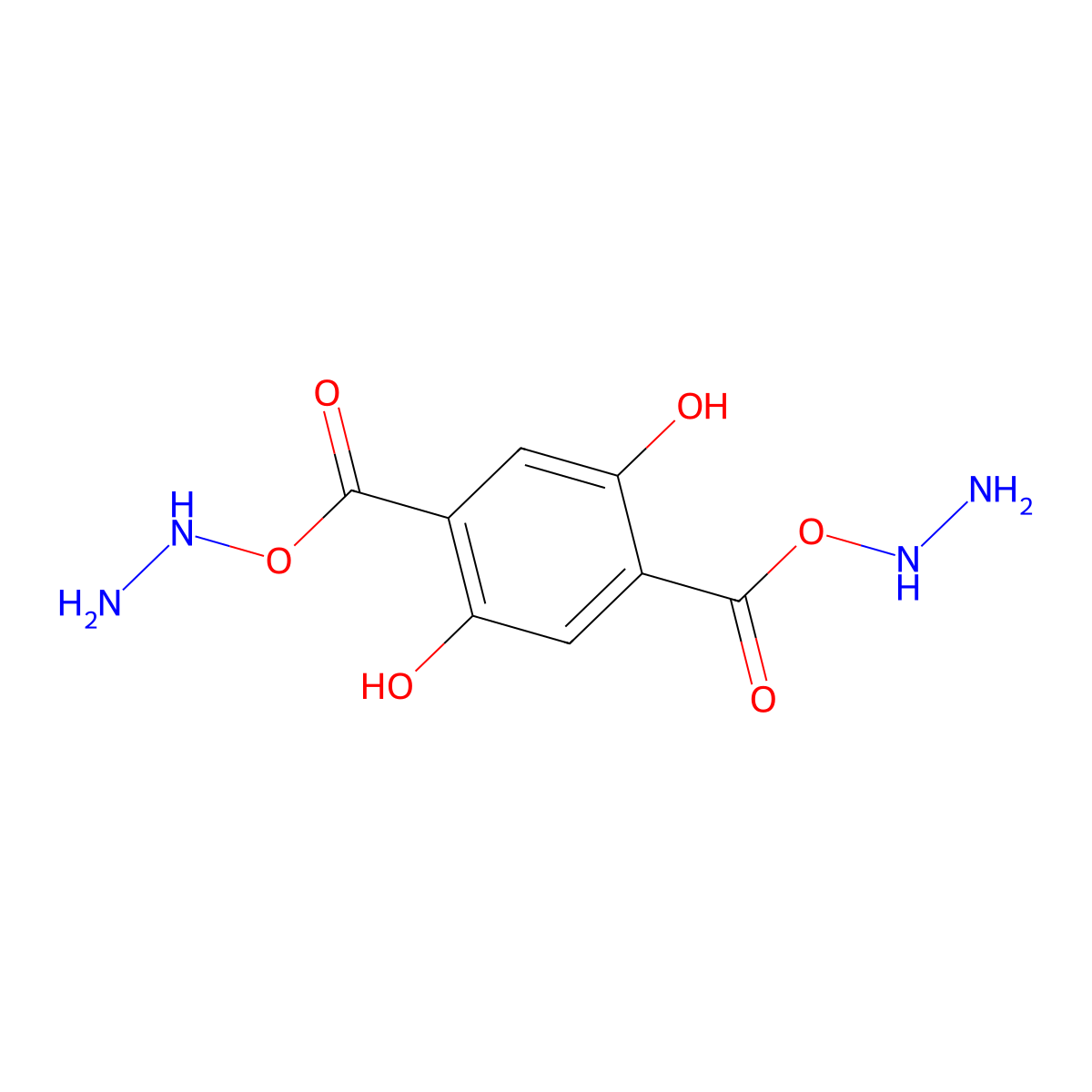 2,5-Bis((hydrazinyloxy)carbonyl)benzene-1,4-diol molecular structure, CAS 2703756-43-6