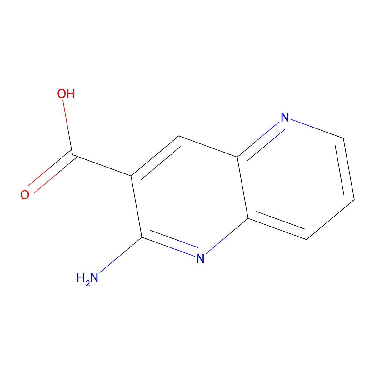 2-Amino-1,5-naphthyridine-3-carboxylic acid molecular structure, CAS 2703756-49-2