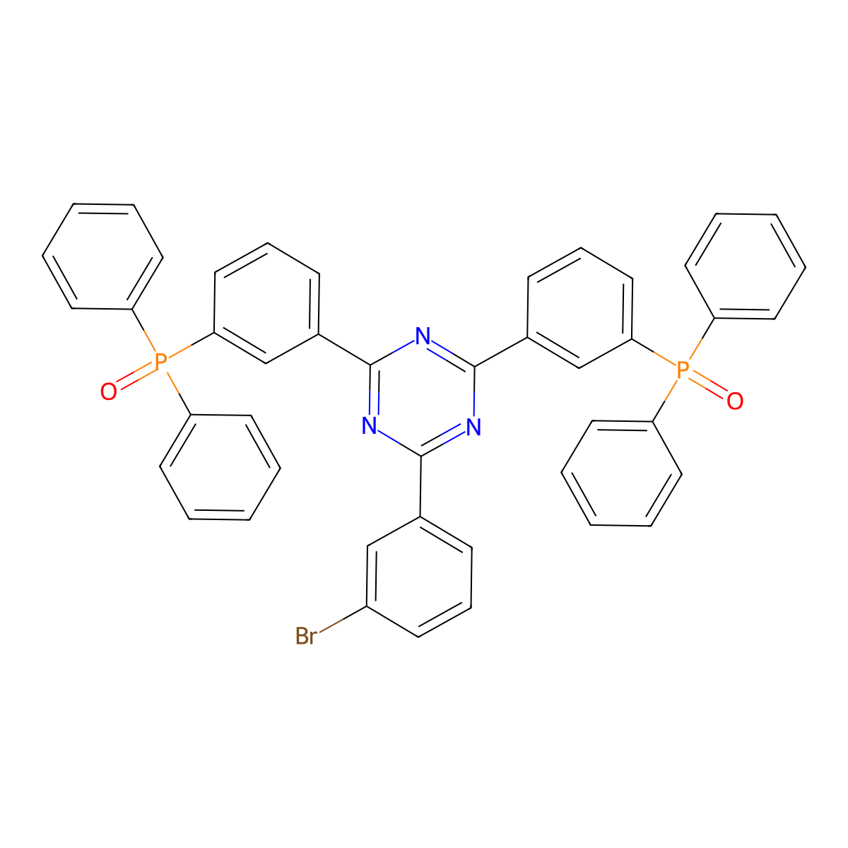 ((6-(3-Bromophenyl)-1,3,5-triazine-2,4-diyl)bis(3,1-phenylene))bis(diphenylphosphine oxide) molecular structure, CAS 2703756-50-5