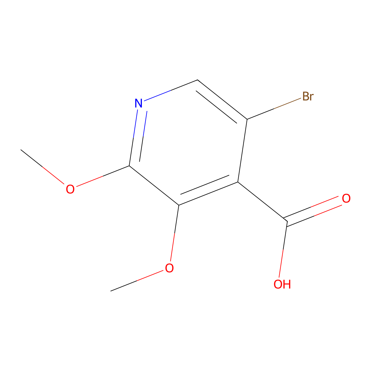 5-Bromo-2,3-dimethoxypyridine-4-carboxylic acid molecular structure, CAS 2703756-51-6