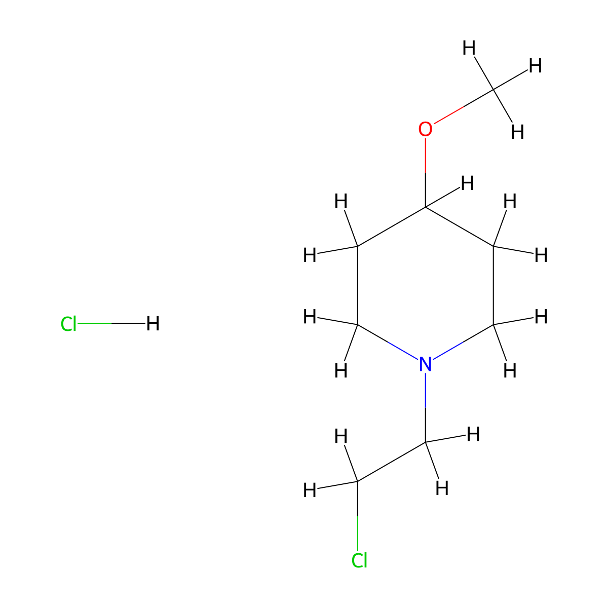 1-(2-Chloroethyl)-4-methoxypiperidine hydrochloride molecular structure, CAS 2703756-53-8