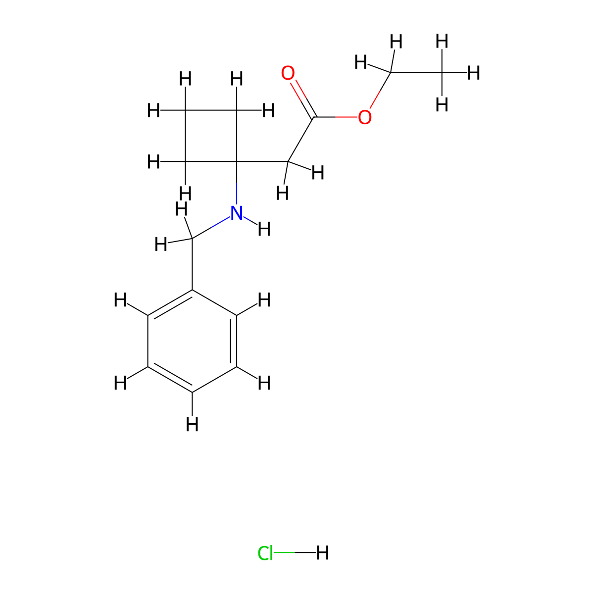 Ethyl 2-(1-(benzylamino)cyclobutyl)acetate hydrochloride molecular structure, CAS 2703756-54-9
