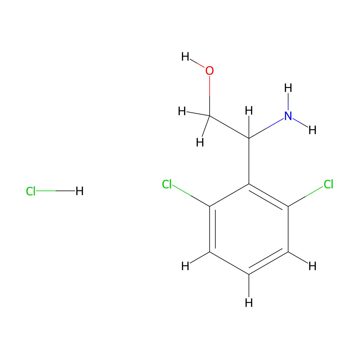 2-Amino-2-(2,6-dichlorophenyl)ethan-1-ol hydrochloride molecular structure, CAS 2703756-66-3