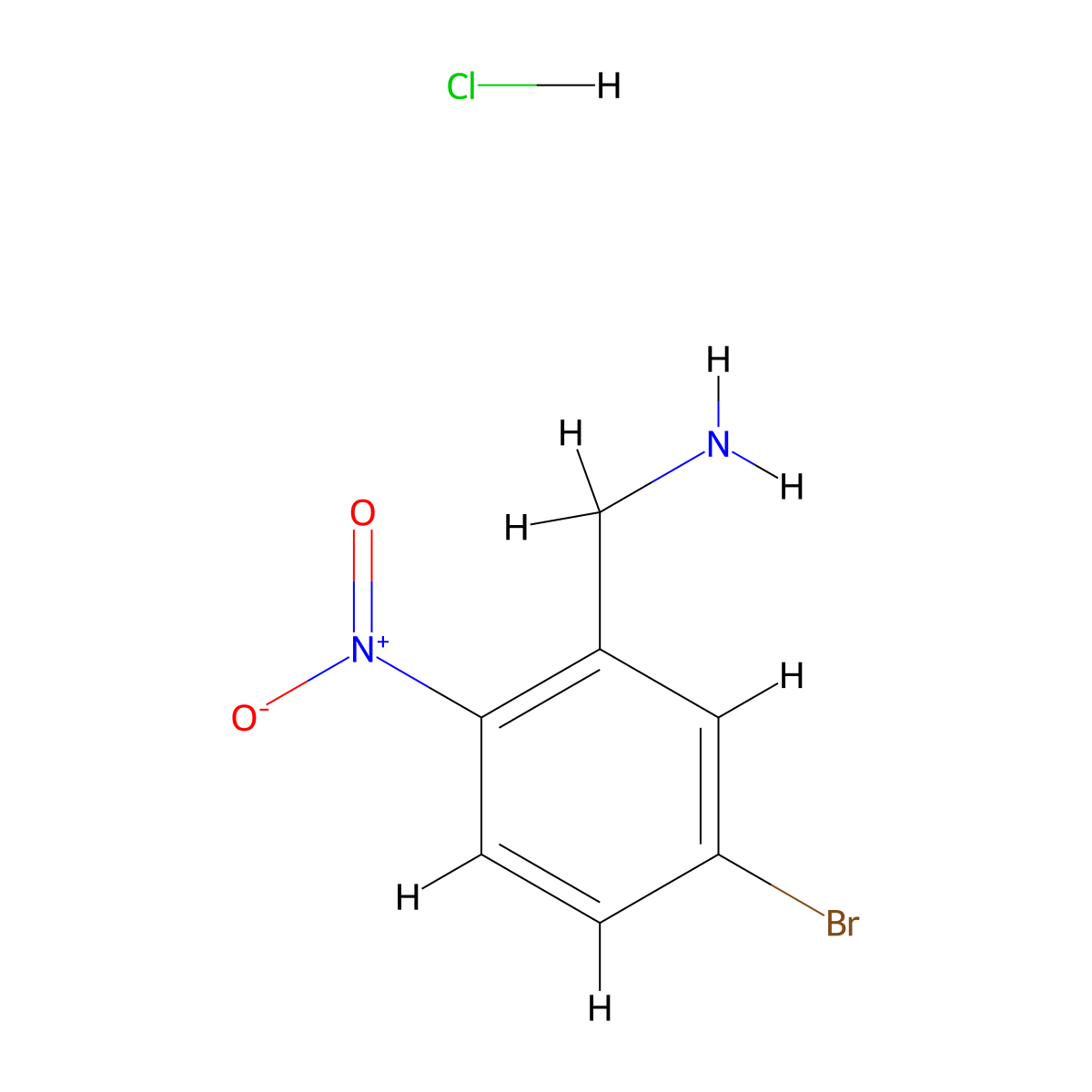 (5-Bromo-2-nitrophenyl)methanamine hydrochloride molecular structure, CAS 2703756-67-4
