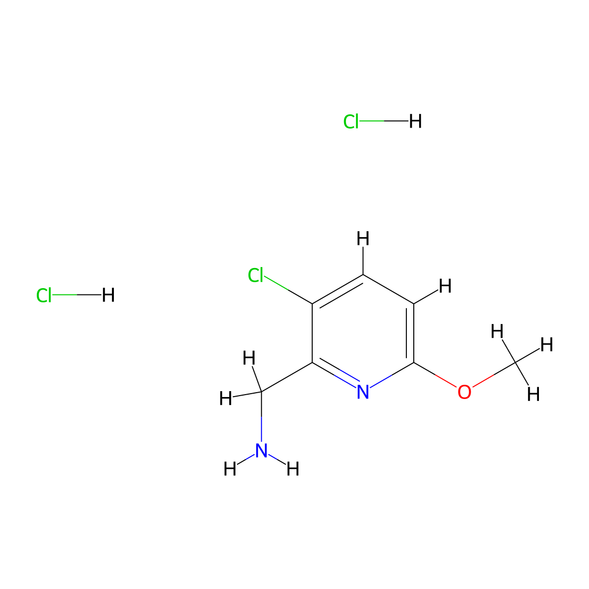(3-Chloro-6-methoxypyridin-2-yl)methanamine dihydrochloride molecular structure, CAS 2703756-69-6